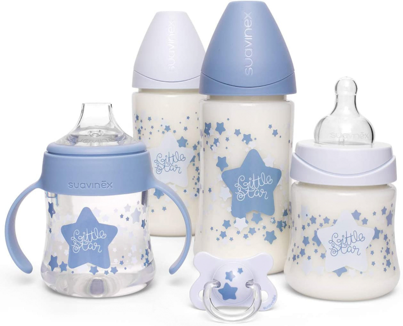 

Set 4 Biberon + Ciuccio Little Star Azzurro Suavinex