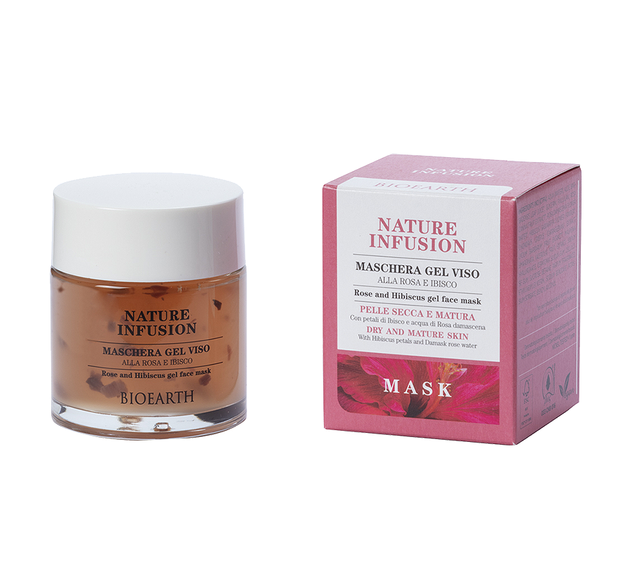 

NATURE INFUSION Maschera Gel Viso Rosa e Ibisco BIOEARTH 100ml