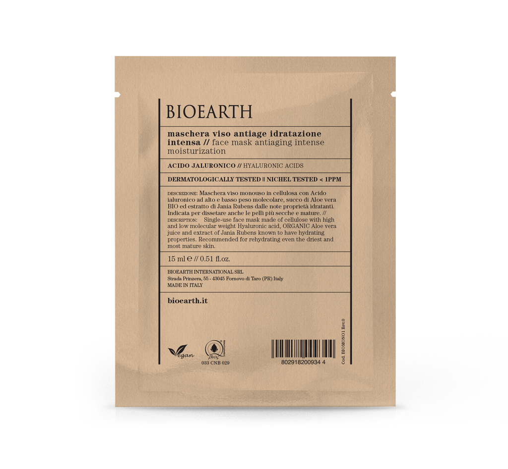 Image of Maschera Viso Antiage Idratazione Intensa Bioearth 15ml033