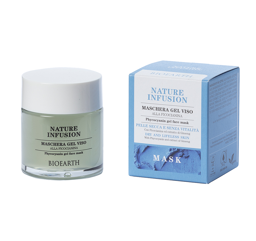 

NATURE INFUSION Maschera Gel Viso alla Ficocianina BIOEARTH 100ml