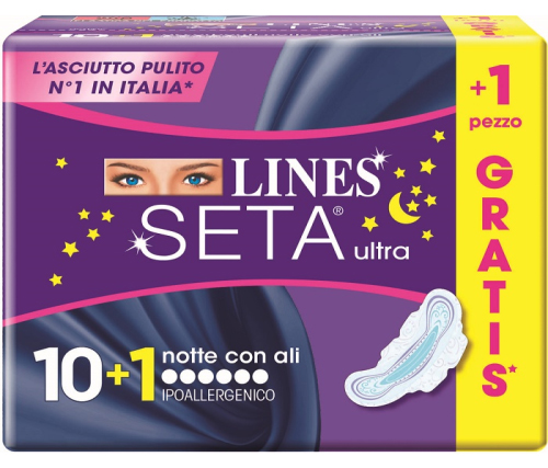 

Lines Seta Ultra Notte con ali 10+1 Pezzo