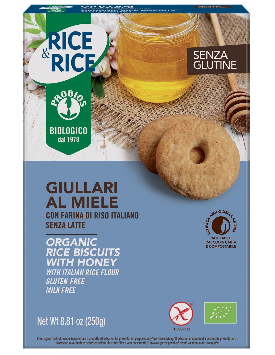 

BISCOTTI GIULLARI AL MIELE PROBIOS 250g