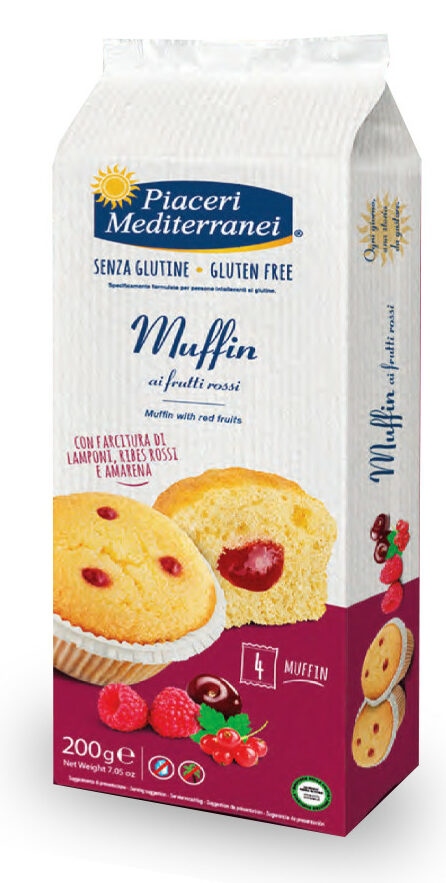 

Muffin ai Frutti Rossi Senza Glutine Piaceri Mediterranei® 200g