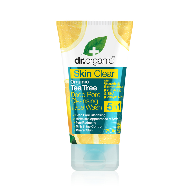 

Skin Clear Organic Tea Tree Face Wash 5 In 1 Dr. Organic® 125ml