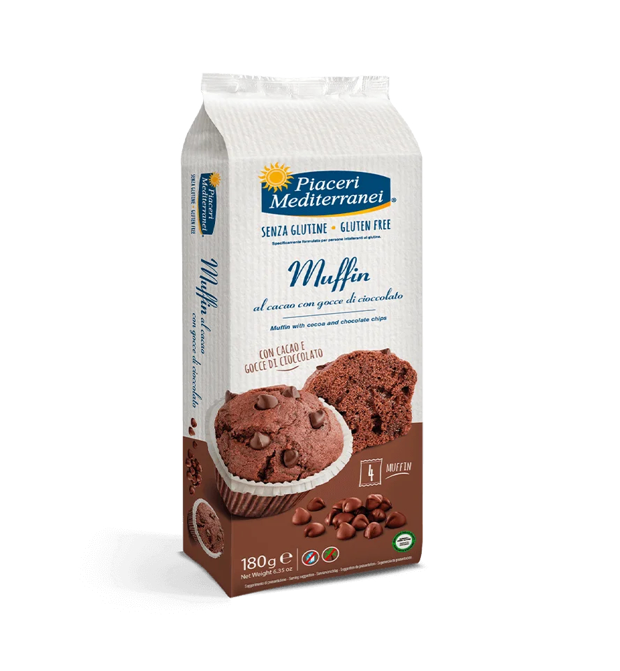 Image of Muffin Al Cacao E Gocce Di Cioccolato Piaceri Mediterranei(R) 180g033