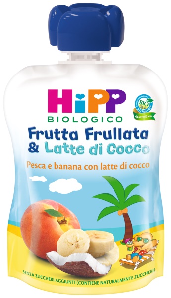 

Frutta Frullata & Latte di Cocco con Pesca e Banana HiPP 90g