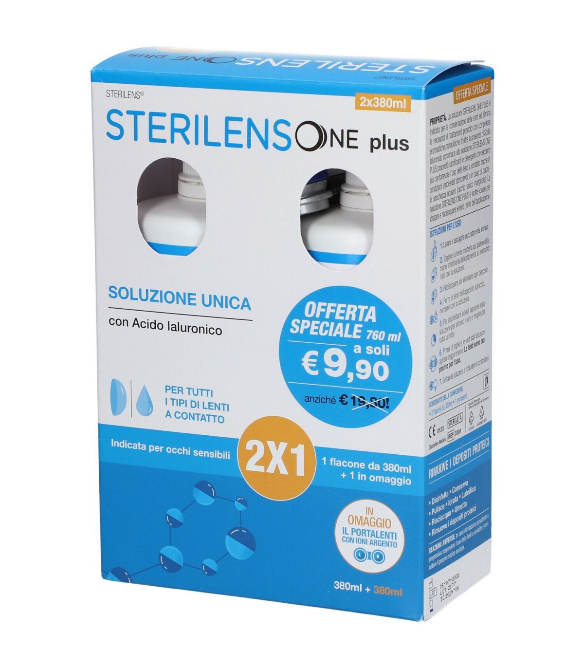 Image of Sterilens One Plus Soluzione Unica Eurospital 2x380ml033