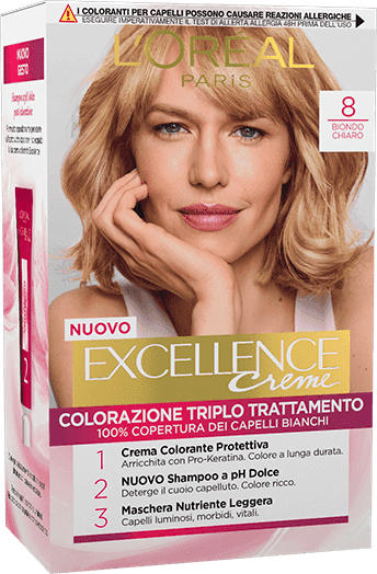 

Excellence Crème Colorazione Permanente 8 Biondo Chiaro L'OREAL 40ml