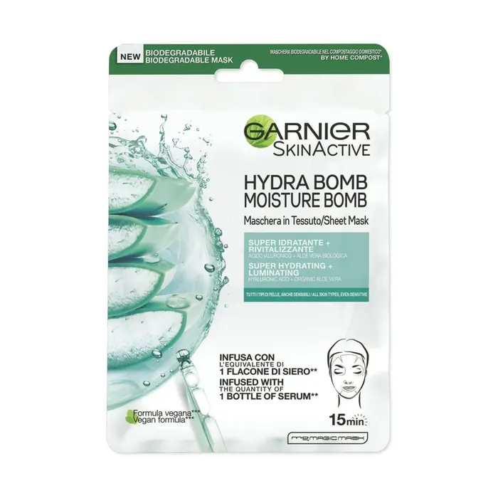 

HYDRA BOMB Maschera in Tessuto Super Idratante E Rivitalizzante Garnier 1 Pezzo