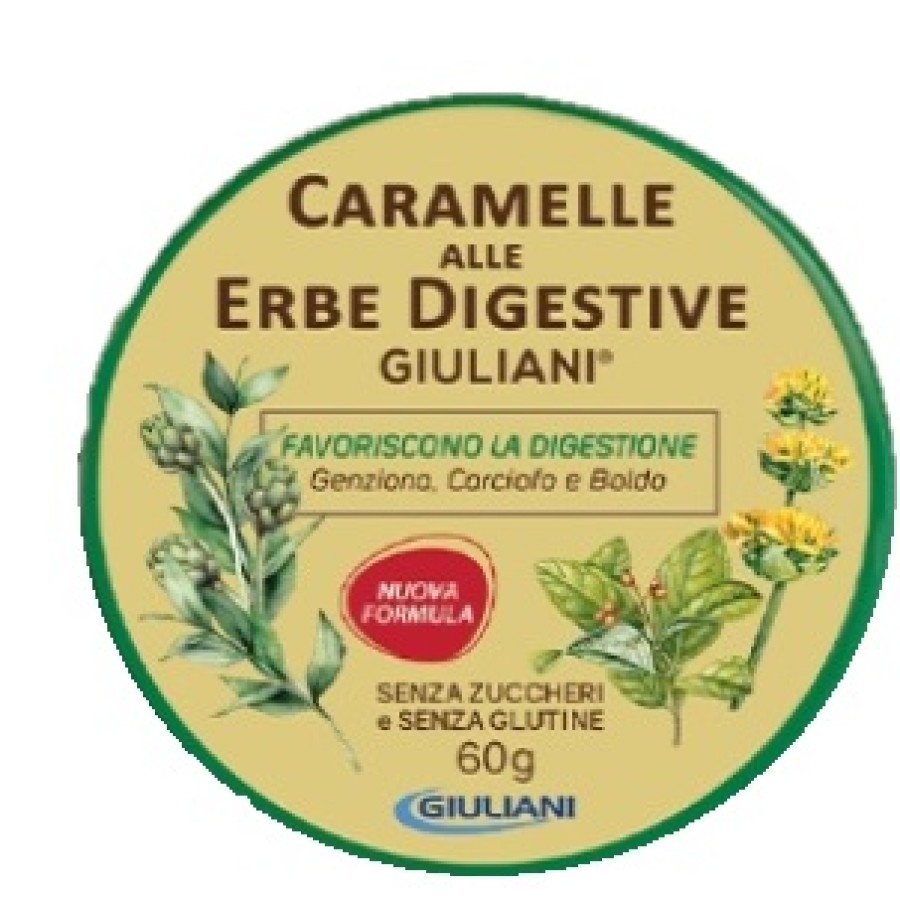 Image of Caramelle alle Erbe Digestive Senza Zucchero Giuliani 60g