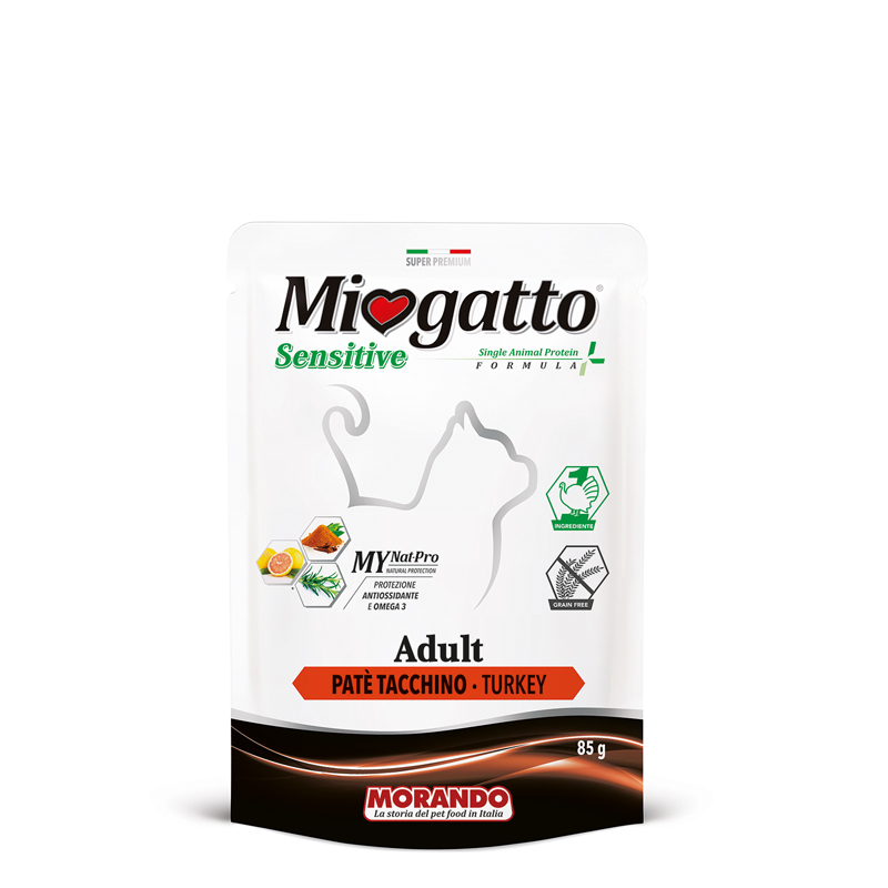Image of Adult Mini Sensitive Patè Tacchino MioGatto Morando 400g