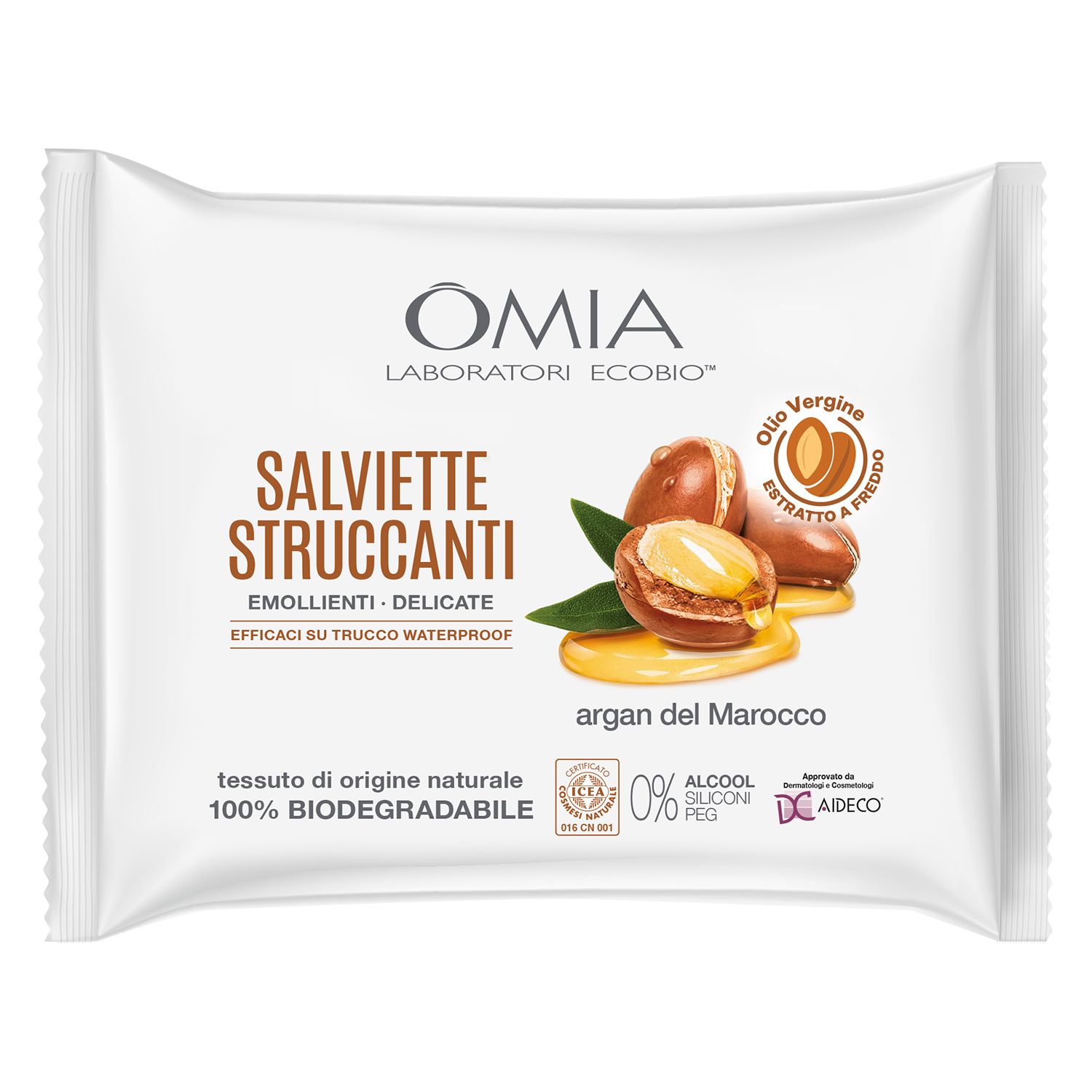 

Salviette Struccanti Argan Ecobiologico Omia 20 Pezzi