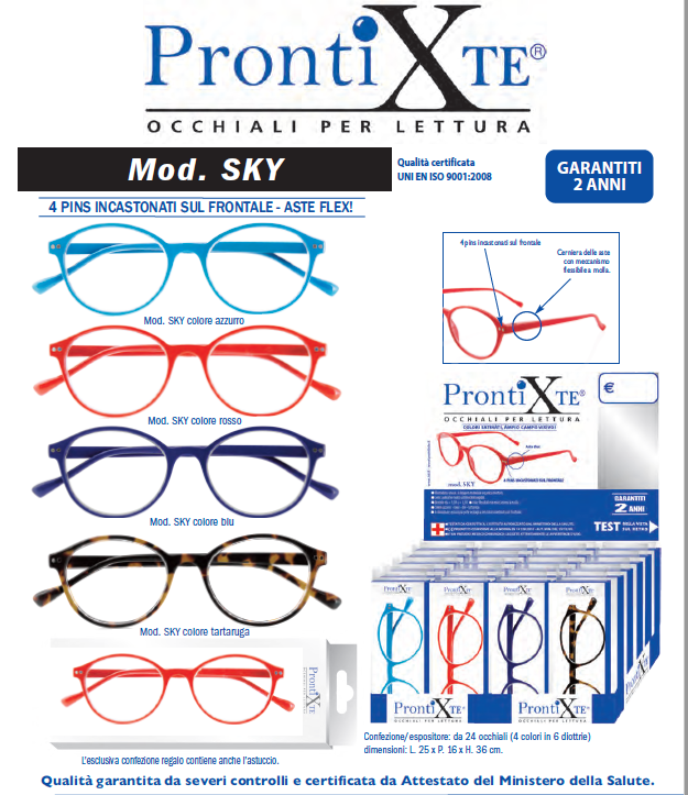 Image of Occhiale da Lettura Modello SKY Blu Pronti X Te +3,50033