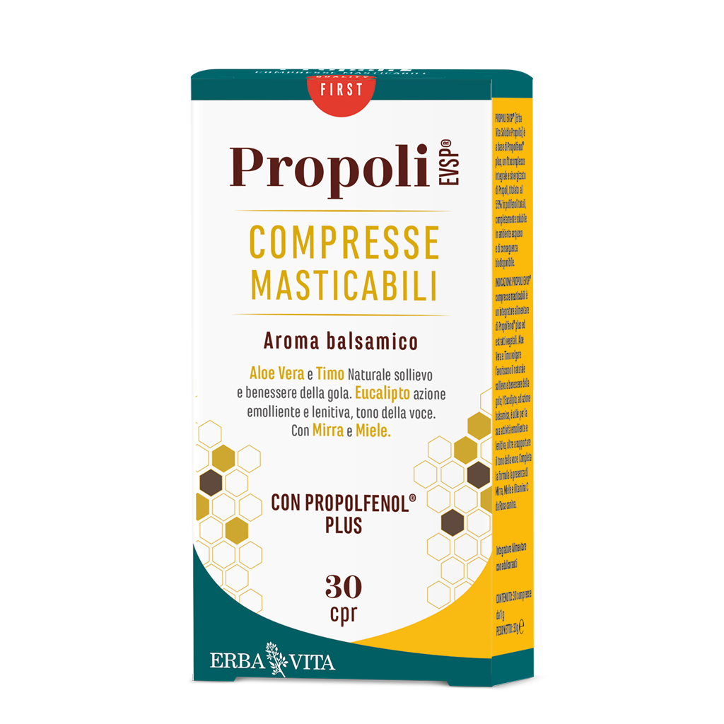 Image of Propoli EVSP Compresse Masticabili Erba Vita 30 Compresse