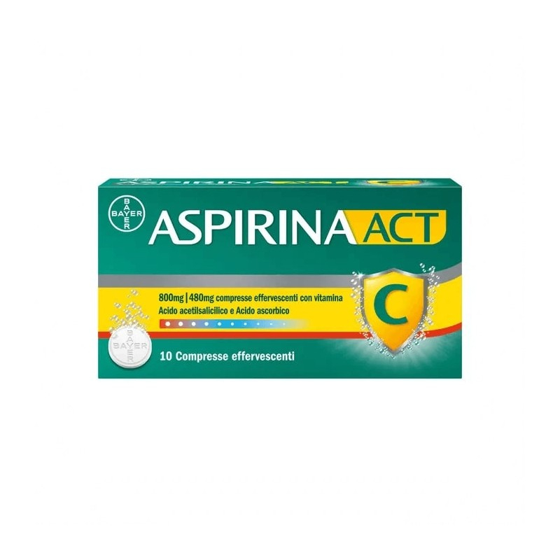 Image of AspirinaACT C Febbre e Sintomi Influenzali con Vitamina C 10 Cpr