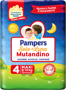 Image of Pannolini Sole e Luna Mutandino Maxi Pampers 15 Pezzi