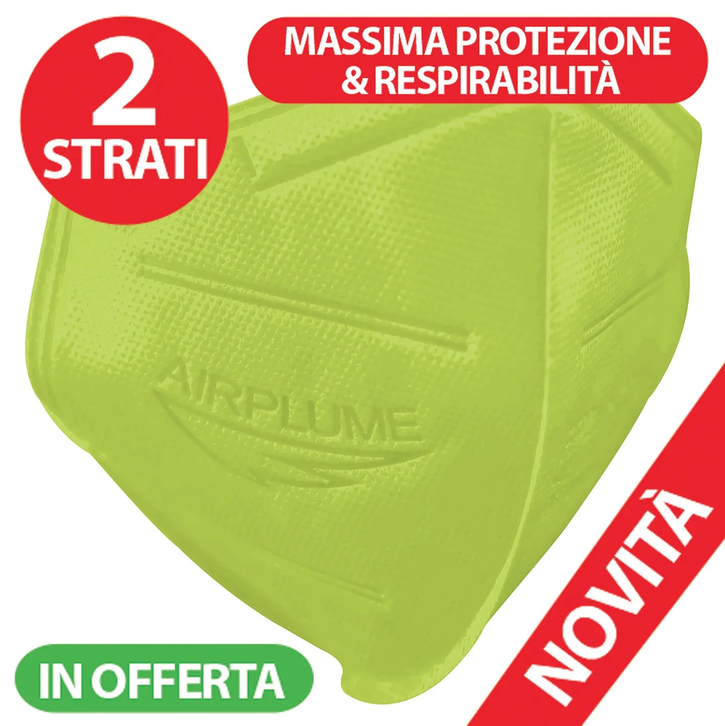 Mascherina FFP2 Airplume Verde Brand Italia