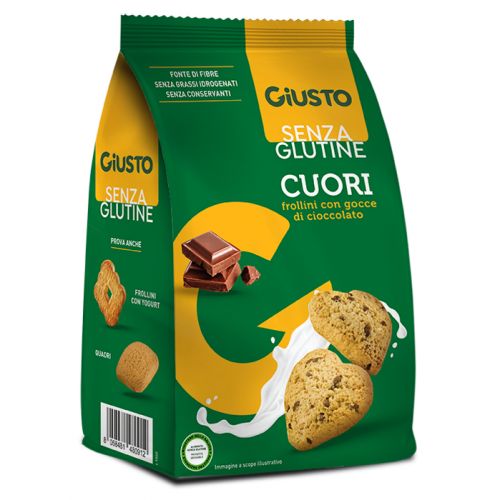 Image of Cuori Frollini Gocce Di Cioccolato Giusto Senza Glutine 200g