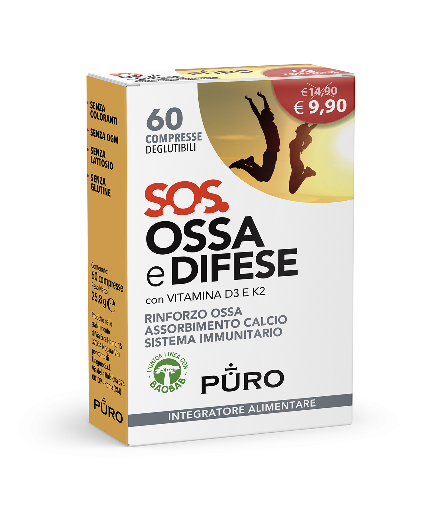 Image of S.O.S. Ossa E Difese Puro 60 Compresse Deglutibili033