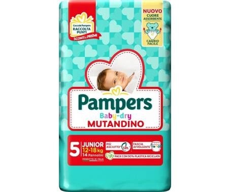 Image of Baby Dry Mutandino Taglia 5 (12-18 kg) Junior Pampers 14 Pannolini