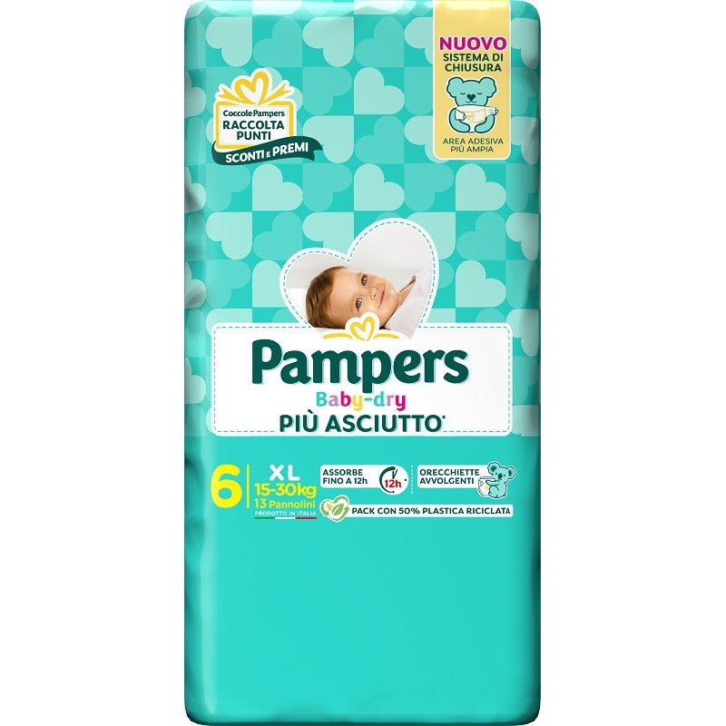 Image of Pannolino Baby Dry Downcount XL Pampers 13 Pezzi