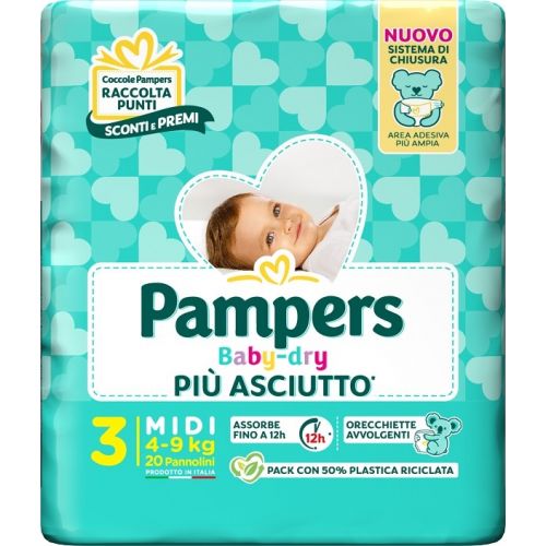 Image of Pannolino Baby Dry 3 Midi Pampers 20 Pezzi