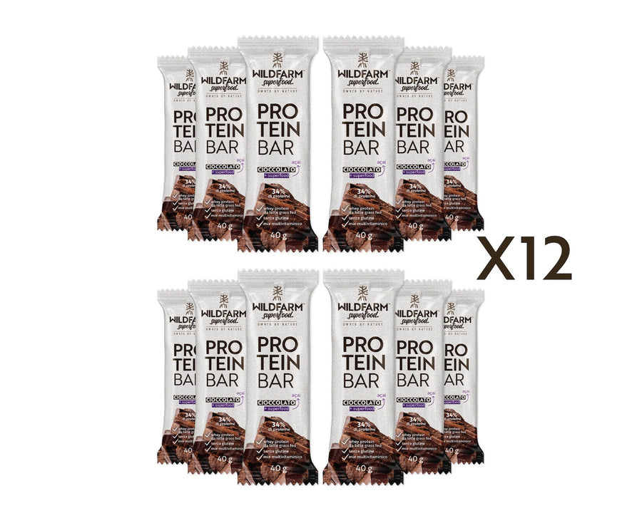 Image of Protein Bar Cioccolato Fondente Wild Farm 12 Pezzi033