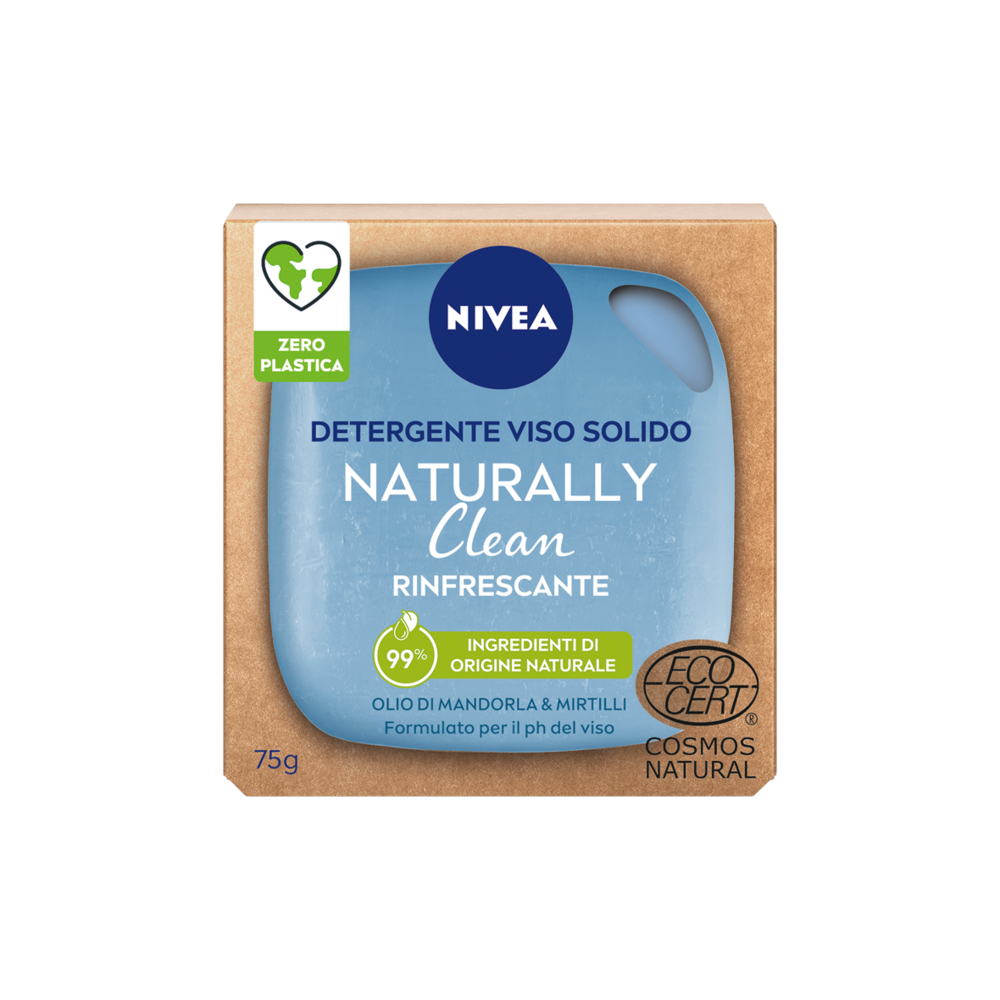 Image of Nivea Naturally Clean Detergente Viso Solido Rinfrescante 75 g