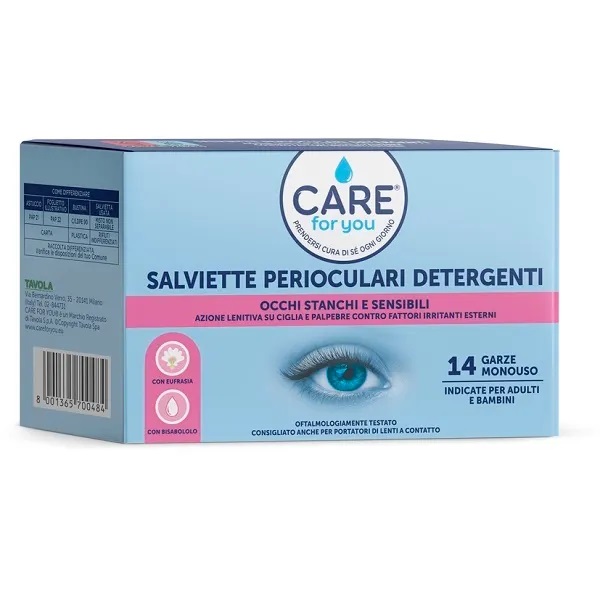 Image of Salviette Perioculari Detergenti Care for You 14 Monouso