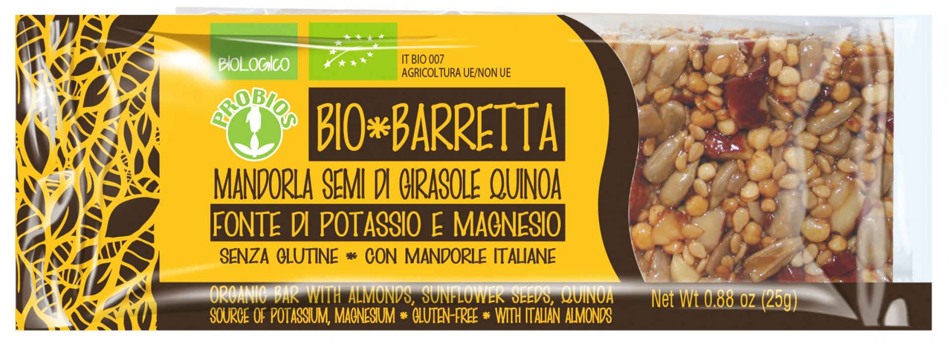 Image of Bio Barretta Mandorla Semi Di Girasole Quinoa Probios 25g
