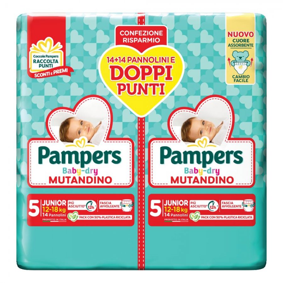 Image of Pampers Baby Dry Mutandino Tg.5 Junior 28 Pezzi