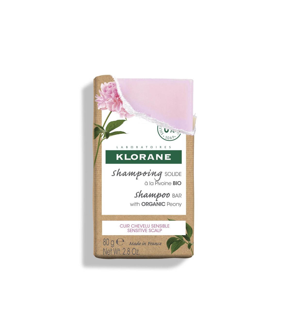 Image of Shampoo Solido Alla Peonia Bio Klorane 80g