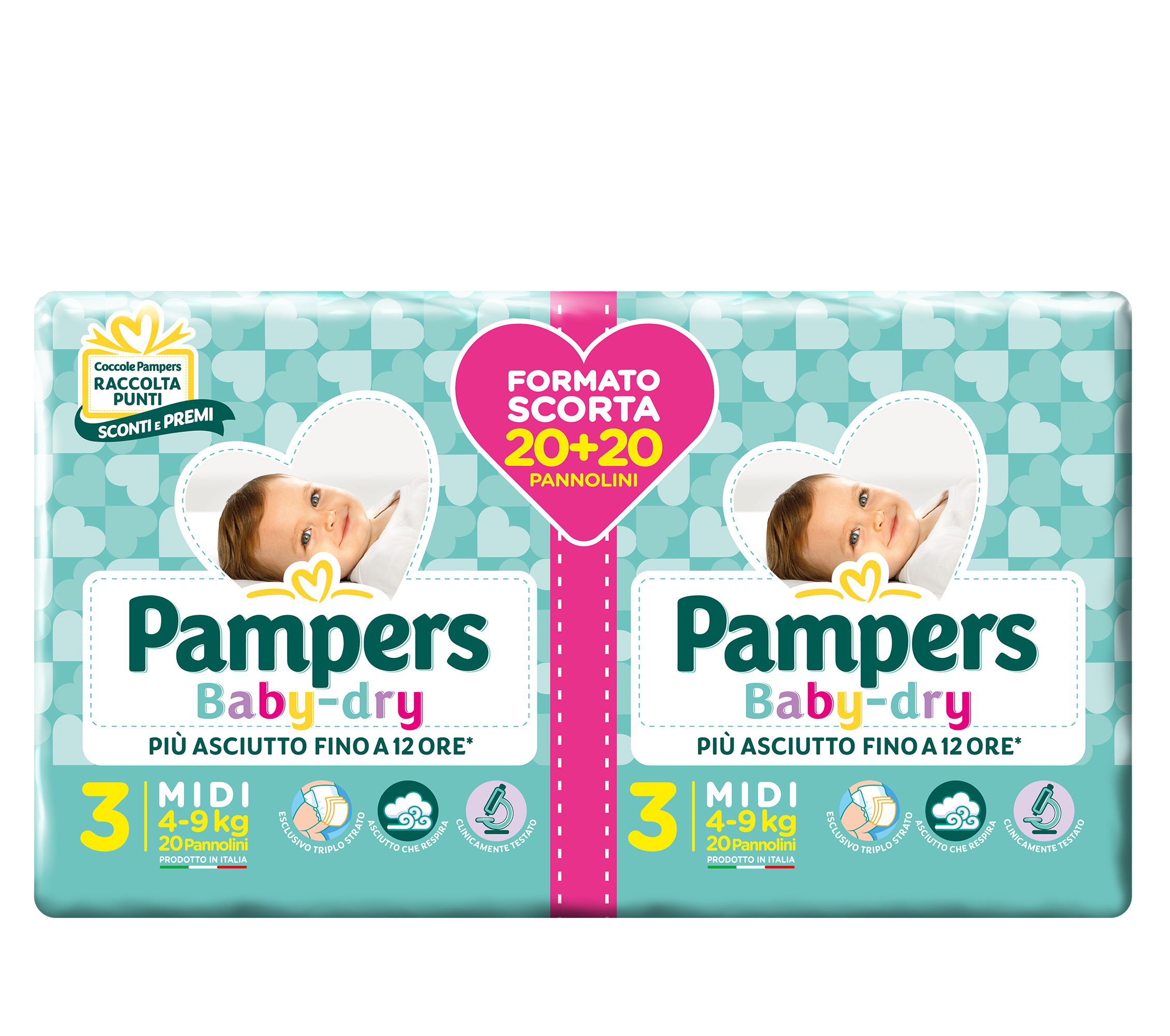 Image of Pampers Baby Dry Midi 40 Pezzi
