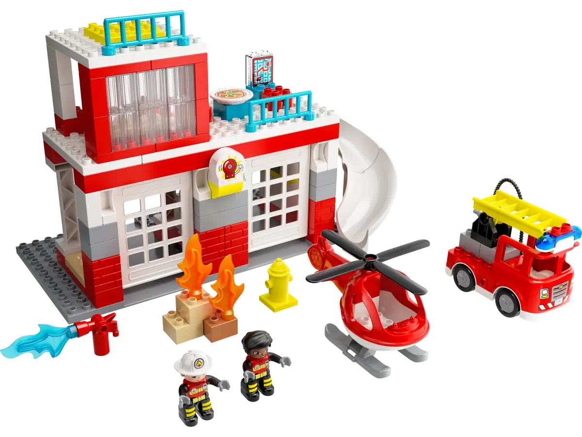 Image of Caserma dei Pompieri ed Elicottero LEGO