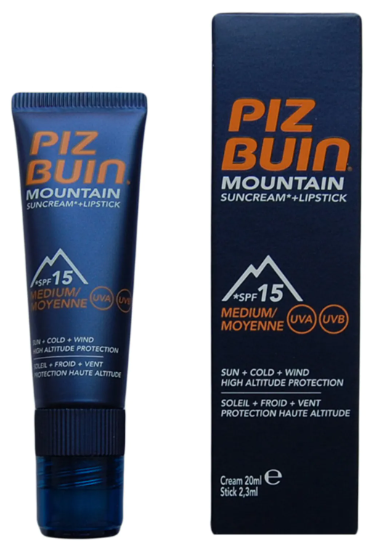 Image of Crema Solare + Lipstick Spf15 Piz Buin Mountain 20ml+2,3ml033