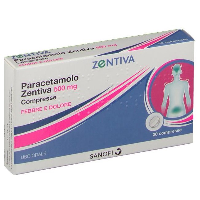 Image of Paracetamolo Zentiva 20 Compresse 500mg