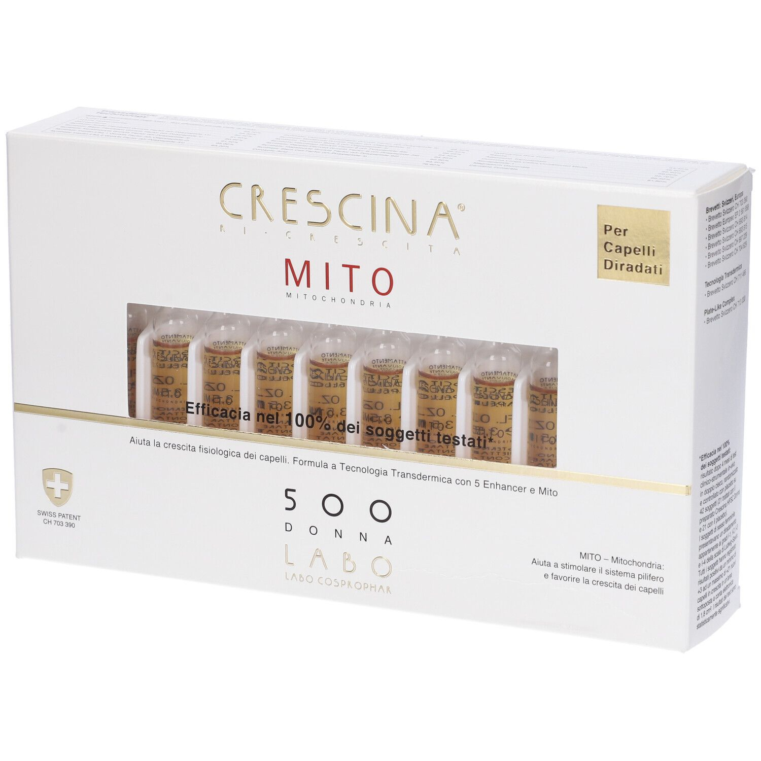 Image of Crescina Ri-Crescita Mito 500 Donna Labo 10+10 Fiale033