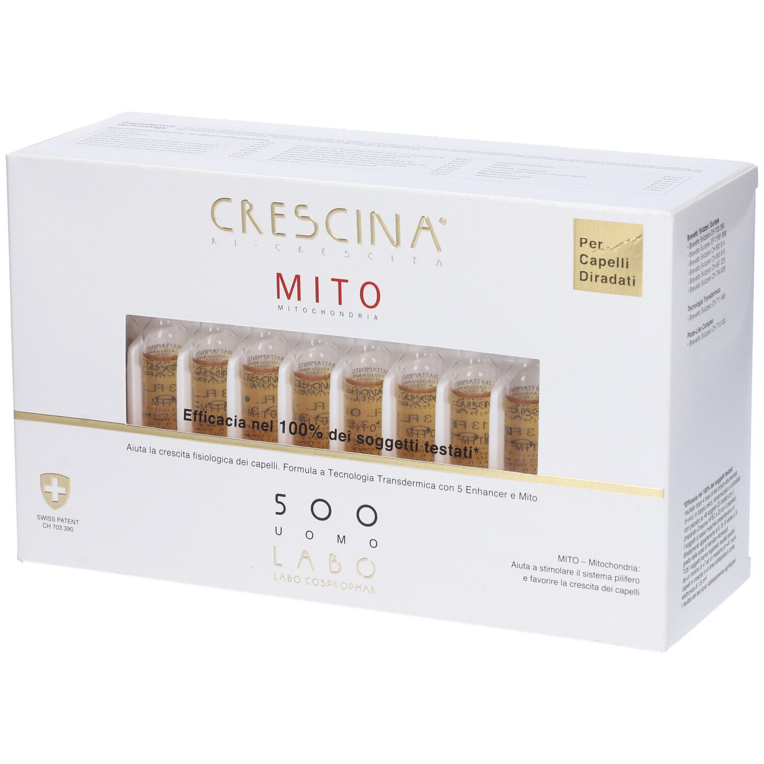 Image of Crescina Ri-Crescita Mito 500 Uomo Labo 40 Fiale033