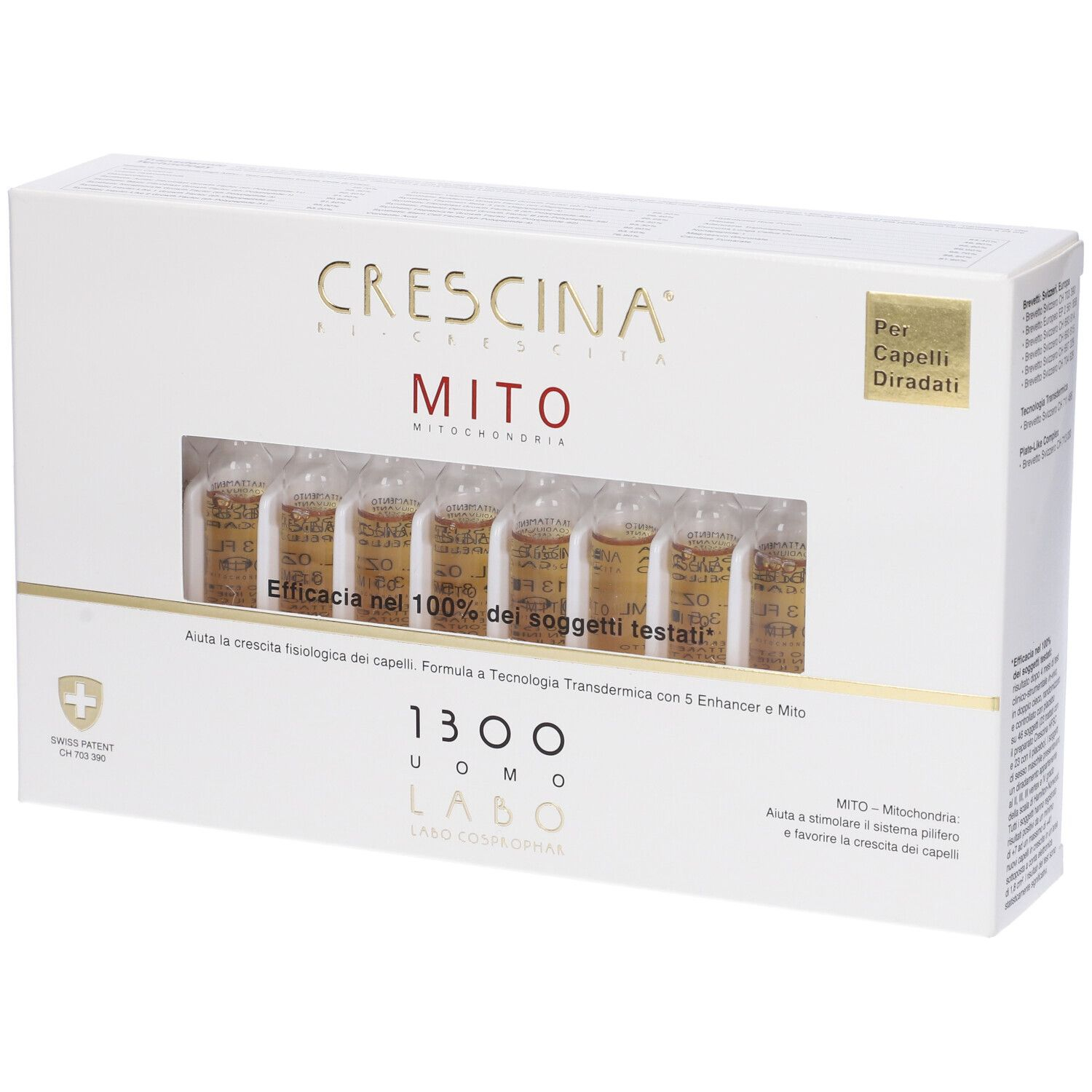 Image of Crescina Ri-Crescita Mito 1300 Uomo Labo 20 Fiale033