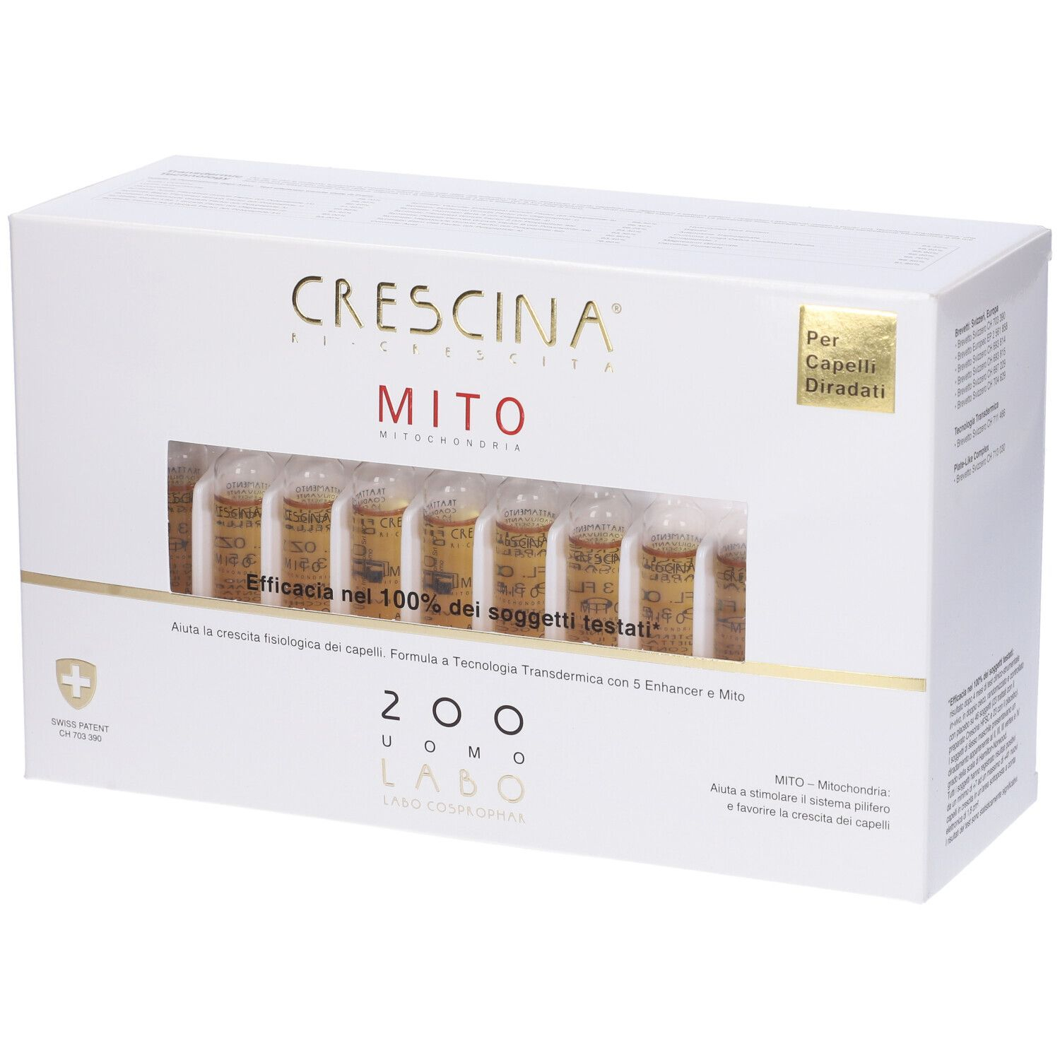 Image of Crescina Ri-Crescita Mito 200 Uomo Labo 40 Fiale033