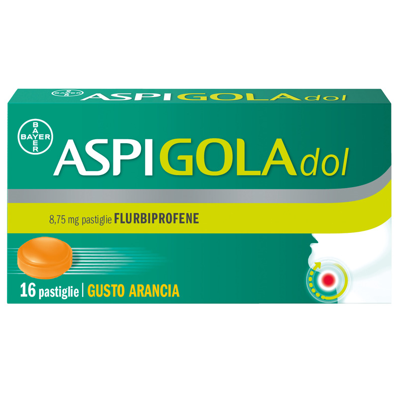 Image of Aspigoladol Mal di Gola 16 caramelle Arancia