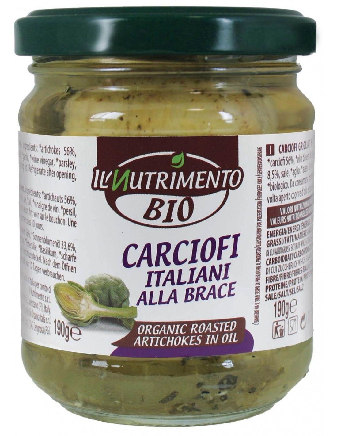 Image of Il Nutrimento Carciofi Alla Brace 190g