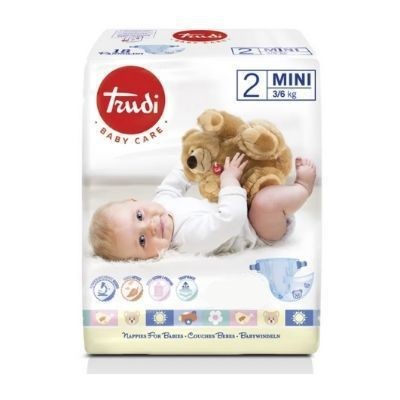 Image of Pannolini 2 Mini 3/6kg Trudi Baby Care 24 Pezzi