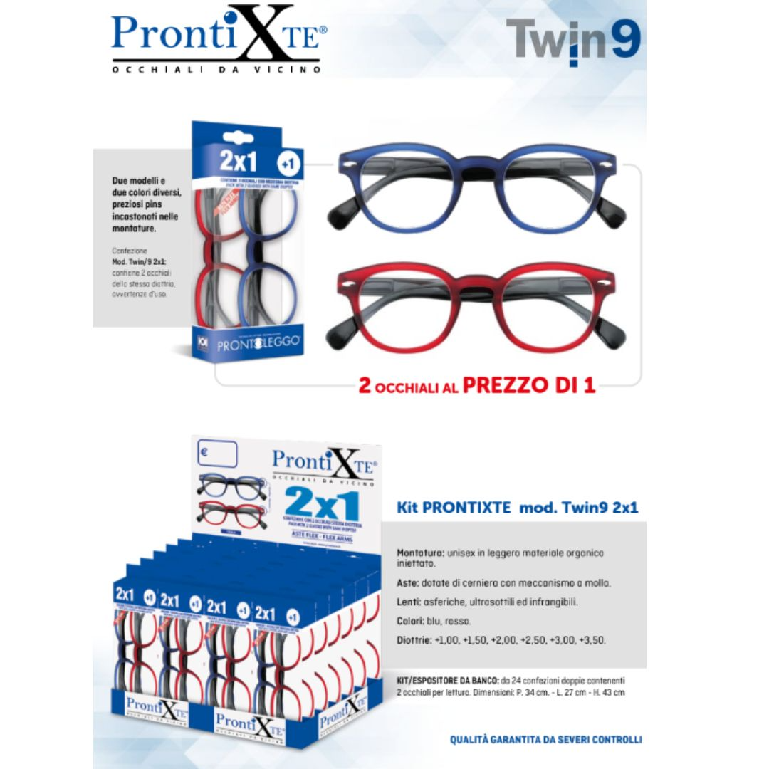 Image of Twin 9 Blu Rosso Diottrie +1,50 ProntiXTe 2 Paia033