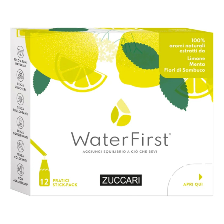 WaterFirst(R) Limone, Menta e Fiori di Sambuco ZUCCARI 12 Stick