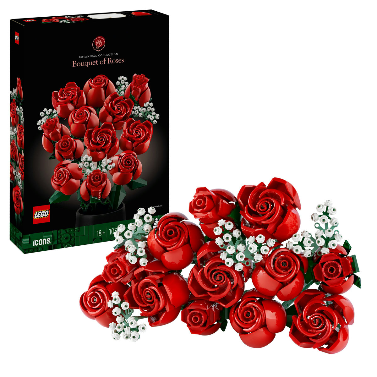 Image of LEGO Icons 10328 Bouquet di Rose, Set Fiori Finti per Adulti