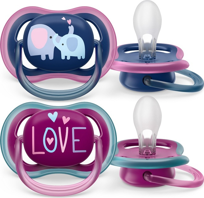 Image of Succhietto Ultra Air 18M+ Elefante/Amore Philips Avent 2 Pezzi033