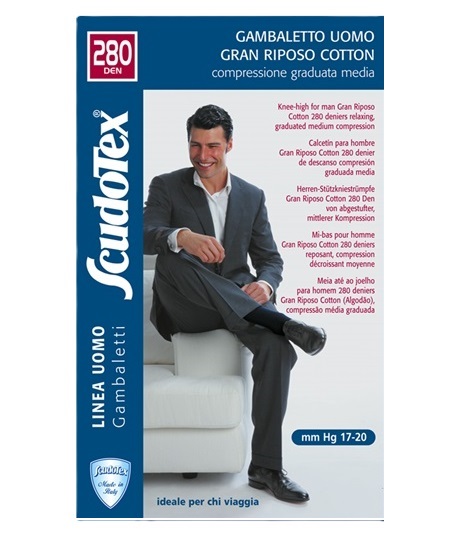 Image of Gambaletto Uomo Gran Riposo Cotton Blu Tg.6 Scudotex033