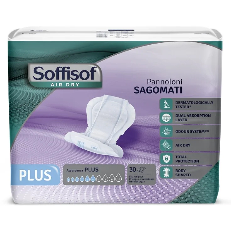 Image of Pannolone Sagomato Soffisof(R) Air Dry Plus 30 Pezzi