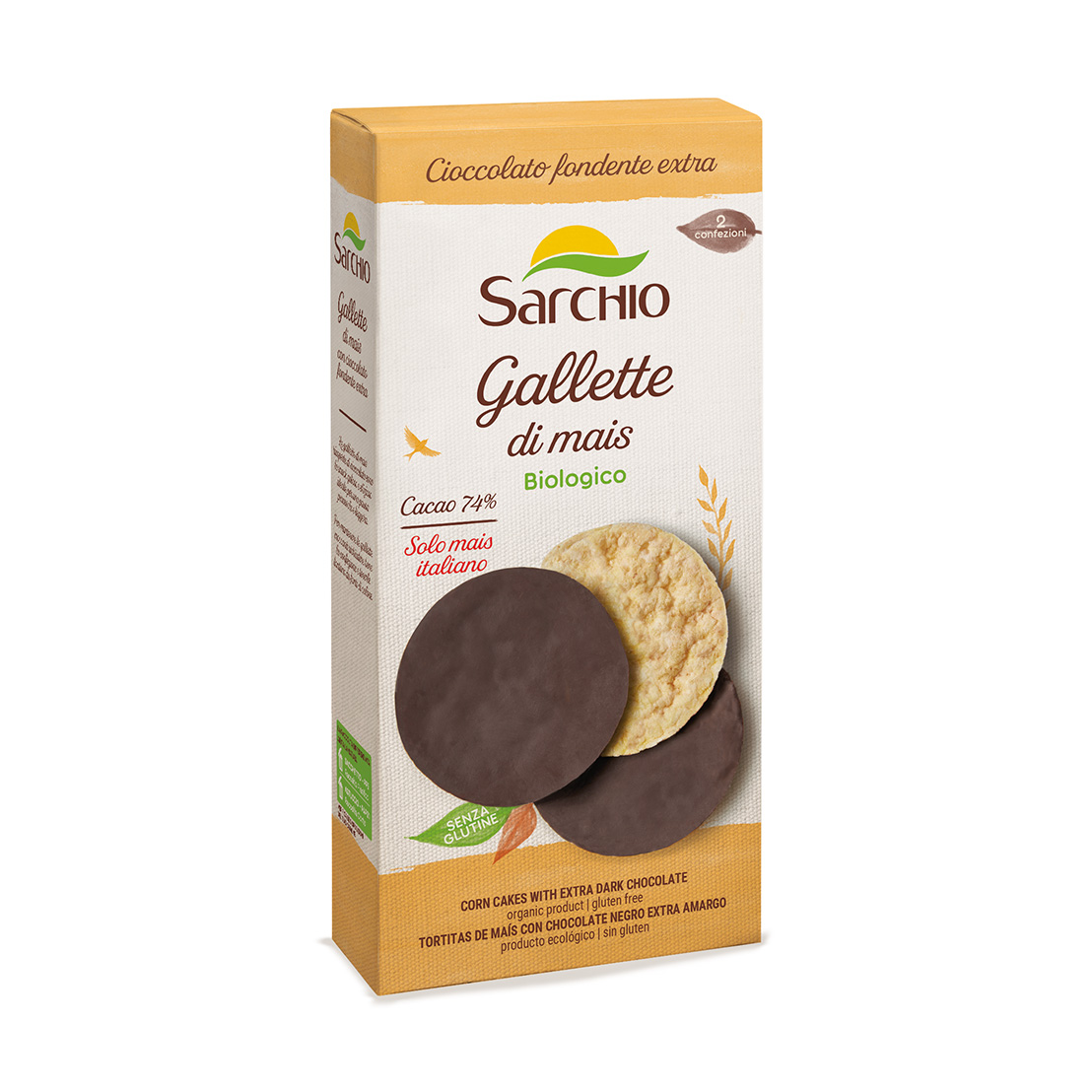 Image of Gallette di Mais con Cioccolato Fondente Sarchio 95g033